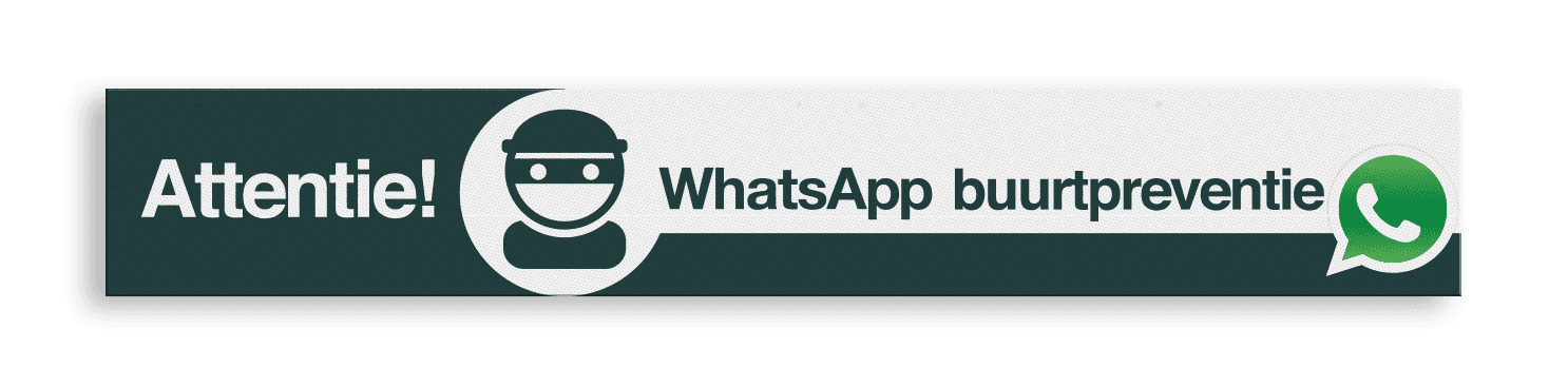 WhatsApp Attentie Buurtpreventie Informatiepaneel 1500x230x32mm
