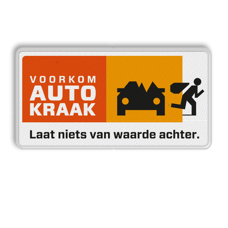 Informatiedrager - VOORKOM AUTOKRAAK - VOL  reflecterend - Samplonius