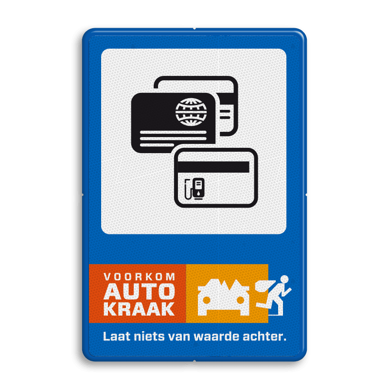 Campagnebord reflecterend - VOORKOM AUTOKRAAK - 009 Creditcard - icon