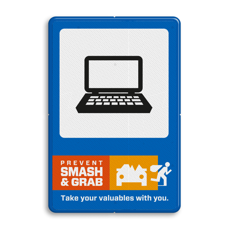 Campagnebord reflecterend - SMASH & GRAB - 010 Lap-top - icon