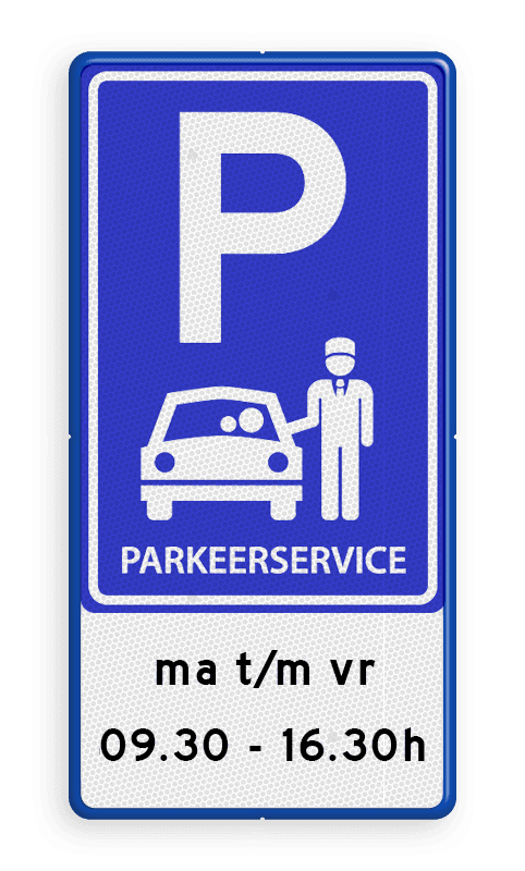 Verkeersbord E serie - PARKEERSERVICE+ tekstvlak