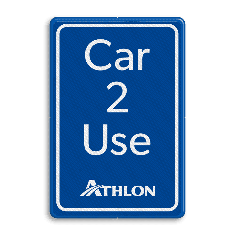 Parkeerbord Car 2 Use met logo