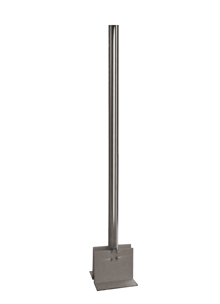 EVBOX montagepaal RVS ø76x2000mm met verankering