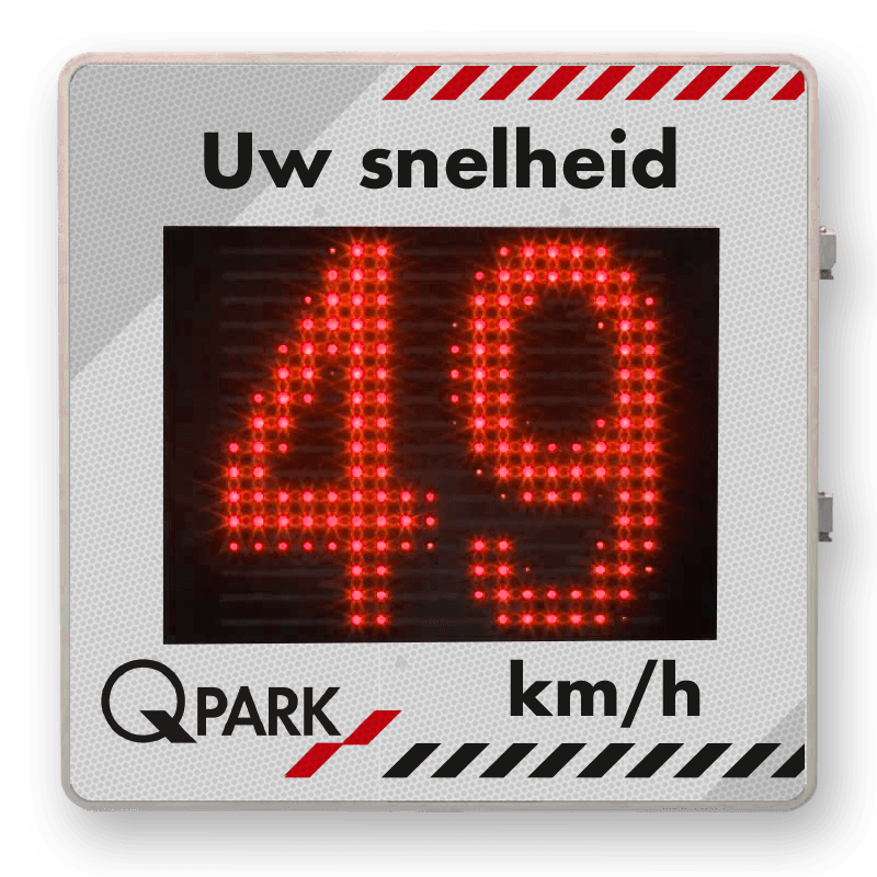 Snelheidsdisplay BASIC - LED + paneel reflecterend in huisstijl