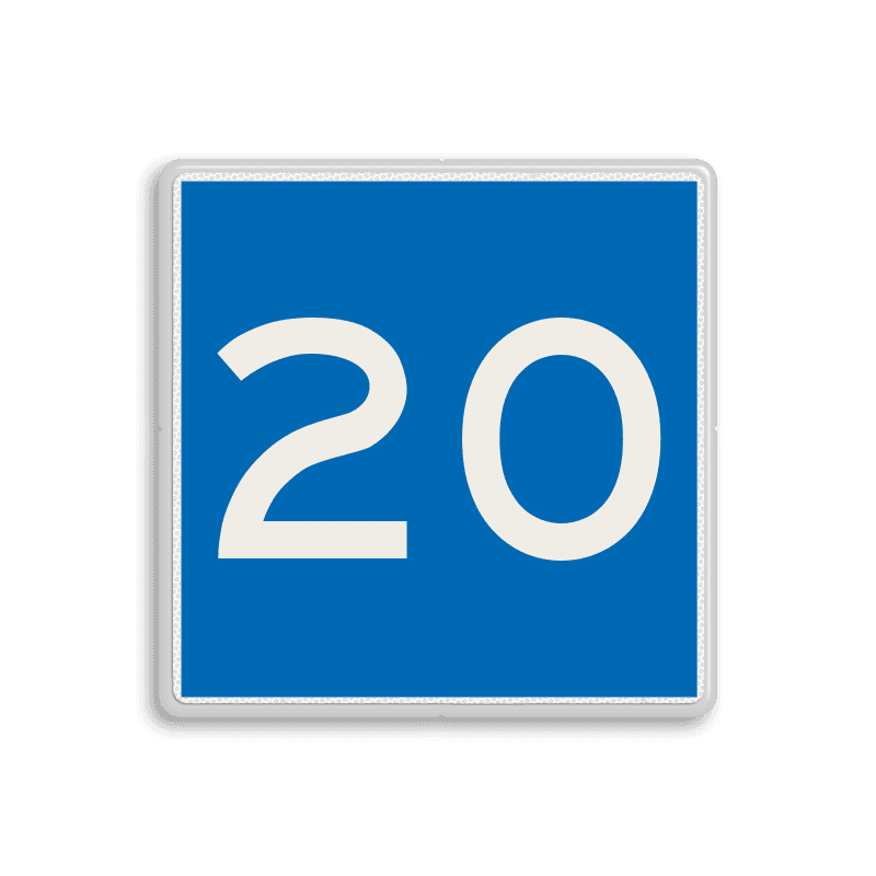 Scheepvaartbord BPR E.5.1 - Toestemming ligplaats te nemen tot de breedte in aangegeven meters