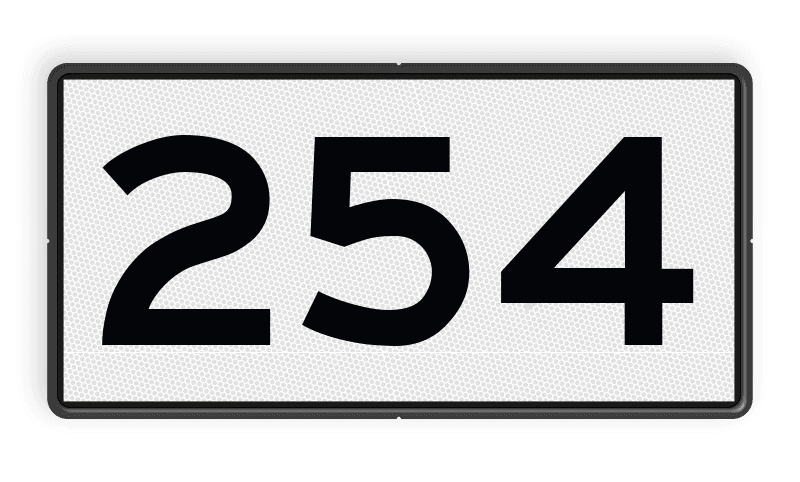 Scheepvaartbord BPR H.1a - Kilometeraanduiding