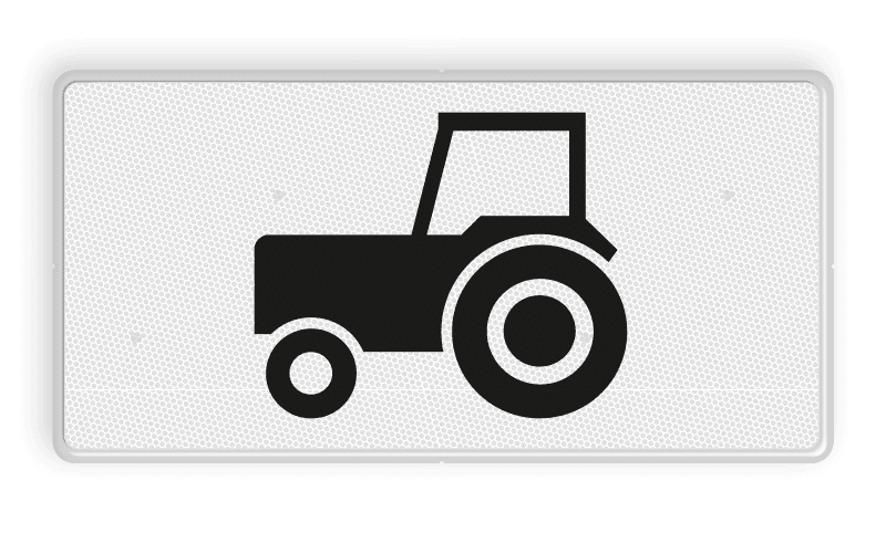 Verkeersbord RVV OB05 - Onderbord - Geldt alleen voor tractoren