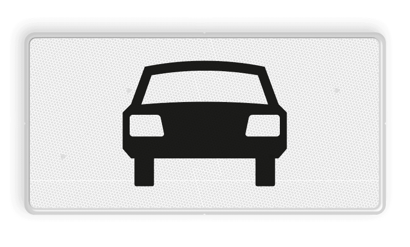 Verkeersbord RVV OB08 - Onderbord - Geldt alleen voor auto's