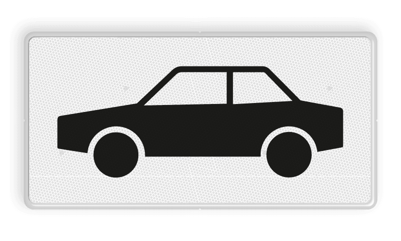 Verkeersbord RVV OB09 - Onderbord - Geldt alleen voor auto's