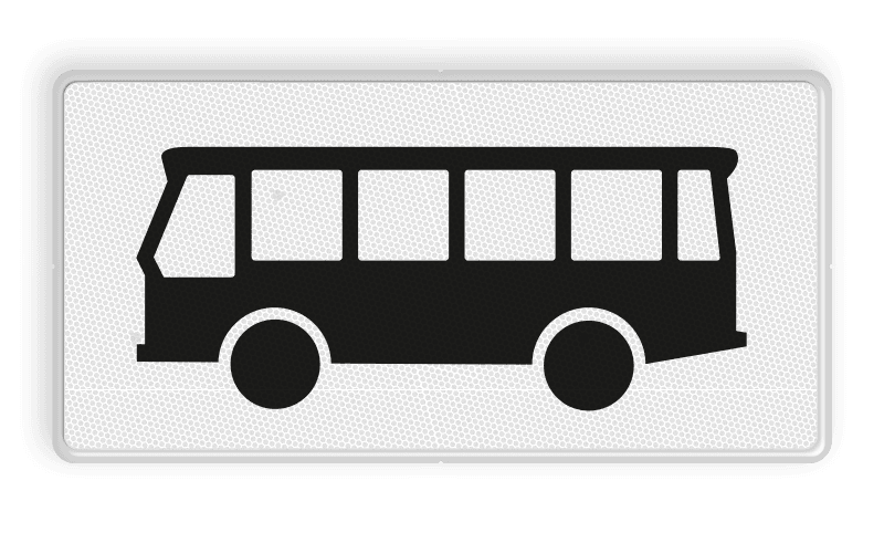 Verkeersbord RVV OB12 - Onderbord - Geldt alleen voor bussen