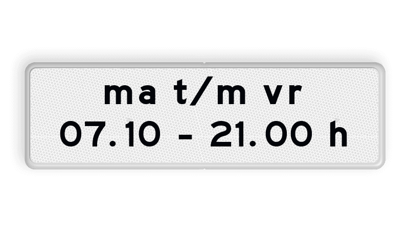 Verkeersbord RVV OB203p - Onderbord - Geldt alleen voor periode