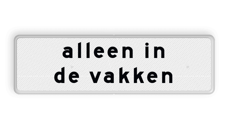 Verkeersbord RVV OB205p - Onderbord - Alleen in de vakken