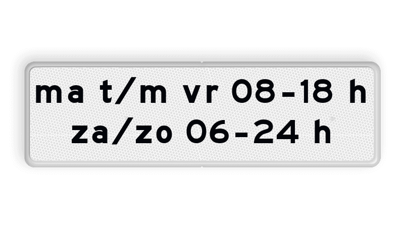 Verkeersbord RVV OB204p - Onderbord - Geldt alleen voor periode