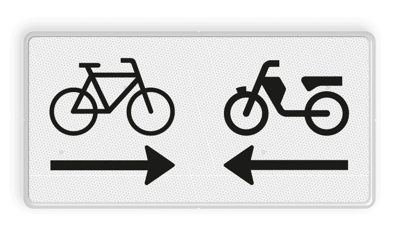 Verkeersbord RVV OB503OB04 - Onderbord - Kruising (brom)fietspad