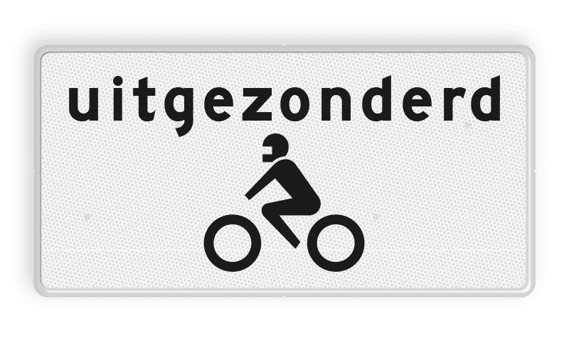 Verkeersbord RVV OB56 - Onderbord - Uitgezonderd motoren