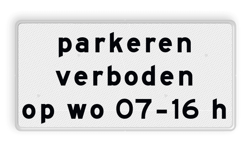 Verkeersbord RVV OB310p - Onderbord - Geldt alleen voor periode