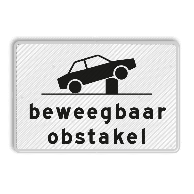 Verkeersbord RVV OB627 - Onderbord - Beweegbaar obstakel