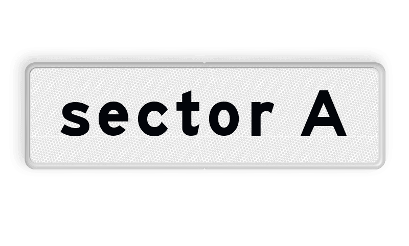 Verkeersbord RVV OB903 - Onderbord - Sector