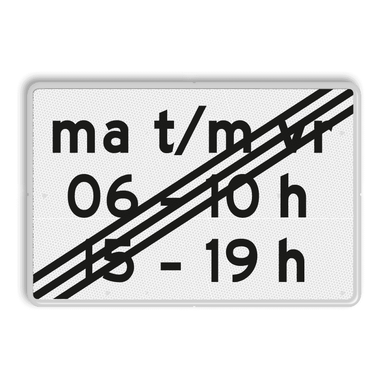 Verkeersbord RVV OB256p2e - Onderbord - Einde periode