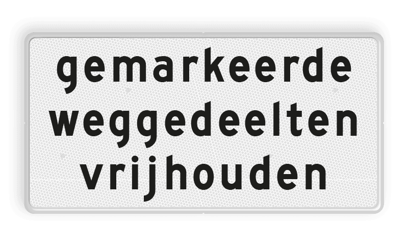 Verkeersbord RVV OBD14 - Onderbord - Gemarkeerde weggedeelten vrijhouden