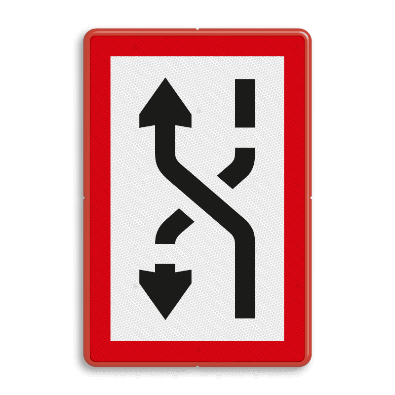 Scheepvaartbord BPR B.4a - Verplicht zich naar de bakboordzijde van het vaarwater te begeven