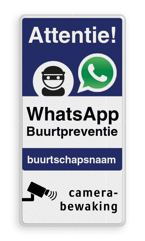 WhatsApp Attentie Buurtpreventie Informatiebord 03 - L209wa-b
