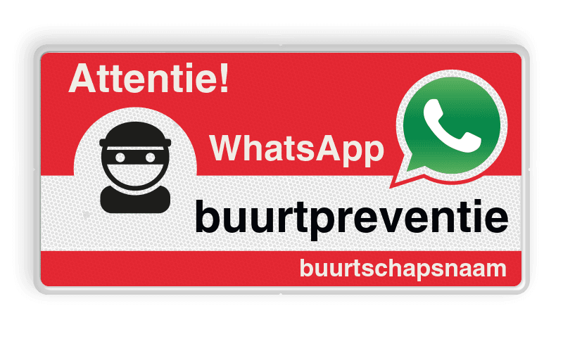WhatsApp Attentie Buurtpreventie Informatiebord 05t - L209wa