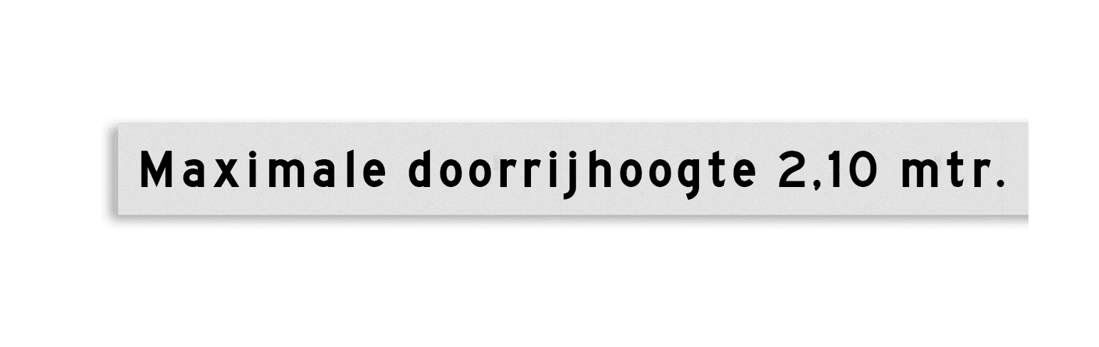 Strokenbord - Maximale doorrijhoogte - 200mm hoog - HTC