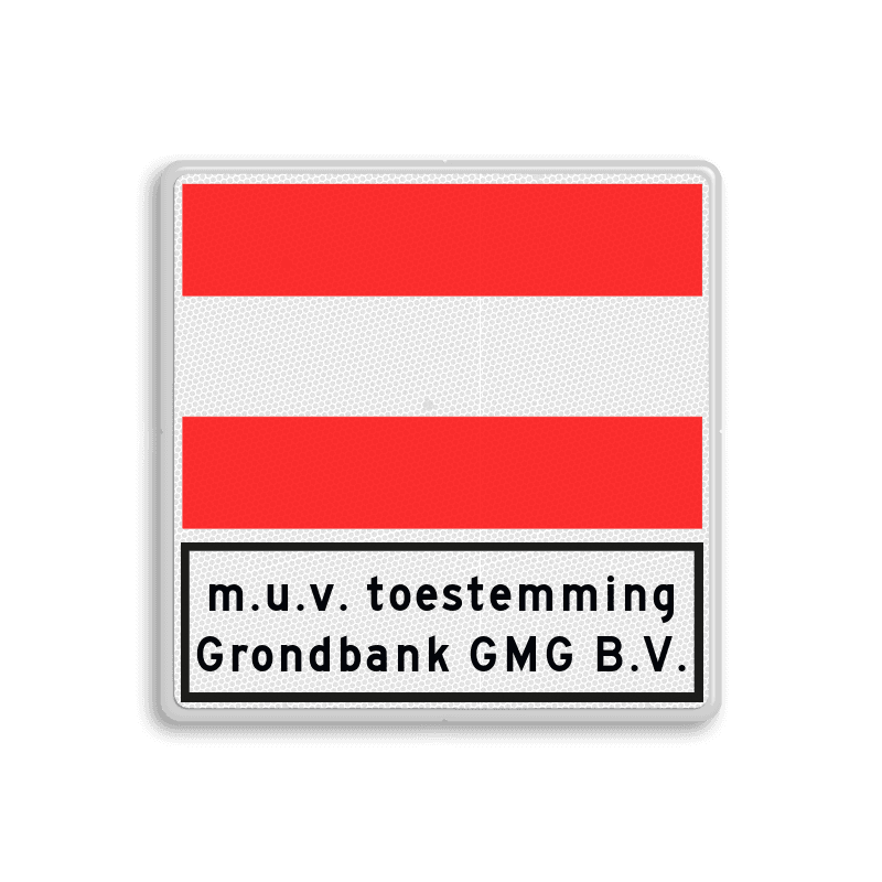 Scheepvaartbord BPR A.1 + F.3 - Invaart, uitvaart of doorvaart verboden + aanvullende aanduiding