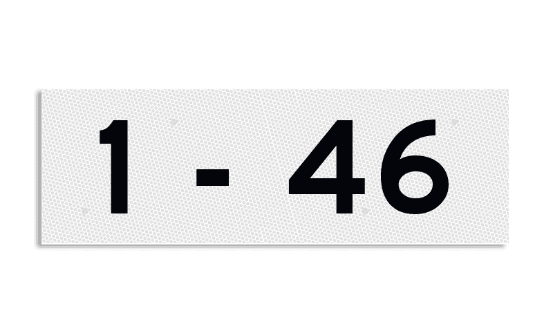 Plaque numéro maison 300x100 mm – Réfléchissante classe 3, personnalisable (plage de numéros)