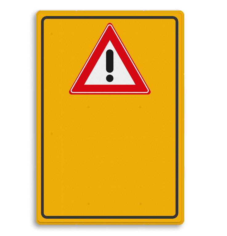 Tekstbord WIU + J37 (klein) - geel - Visscher Traffic