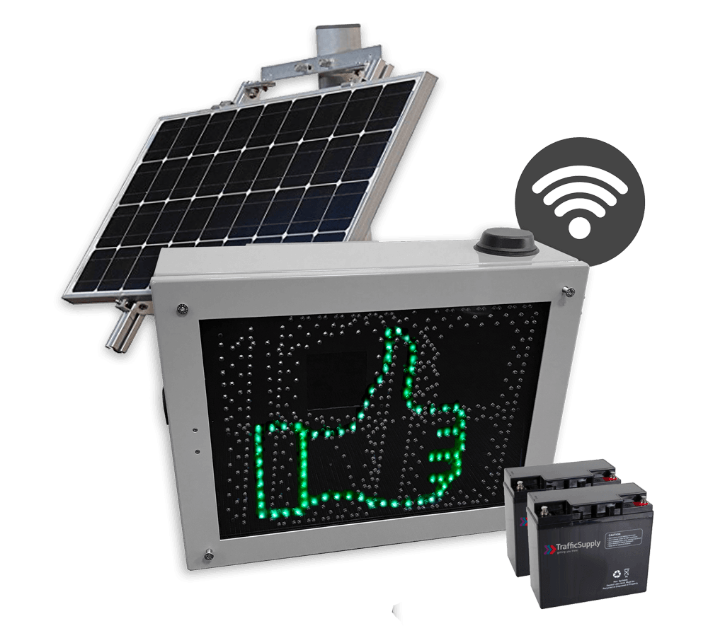Snelheidsdisplay LED MHP50 solar + lichtmastmontage