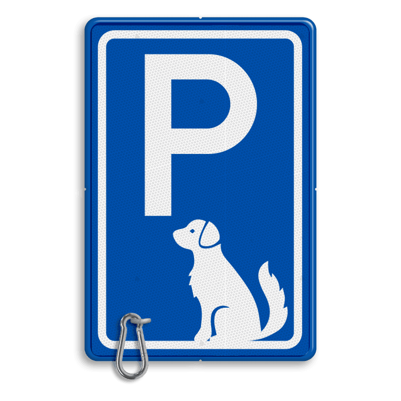 Parkeerbord voor honden met karbijnhaak
