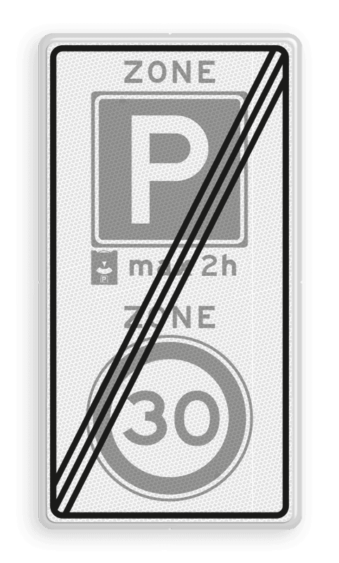 Verkeersbord RVV A0130E10-2ze - ZONE bord einde