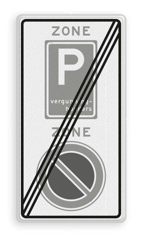 Verkeersbord RVV E01E09ze - ZONE bord einde