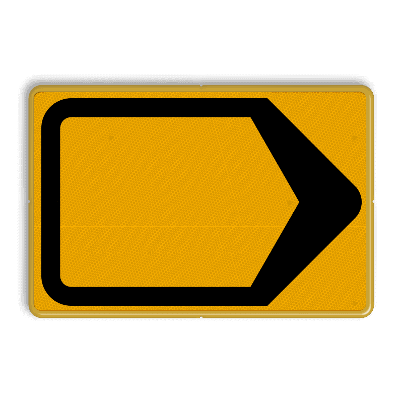 Pijlkaderbord WIU geel - Visscher Traffic
