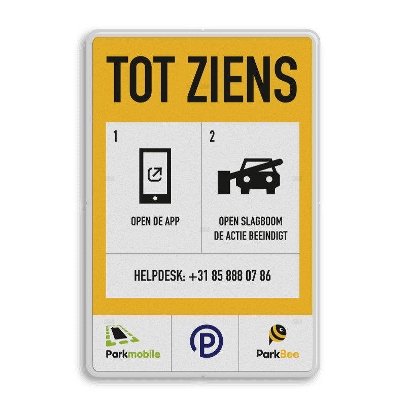 Informatiebord TOT ZIENS - Uitrit - ParkBee
