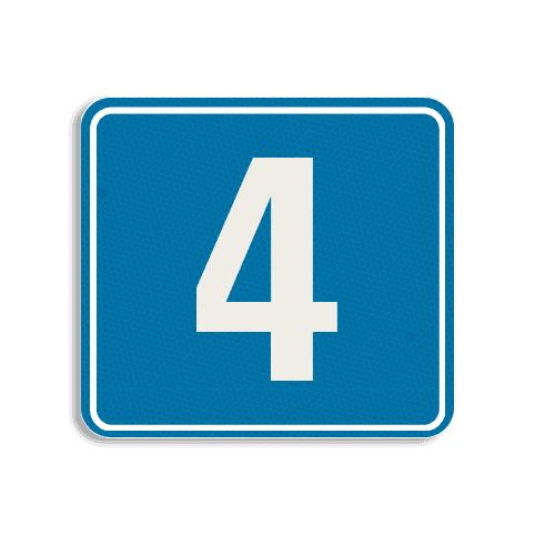 Plaque numéro maison 119x109 mm – Réfléchissante Bleu/Blanc