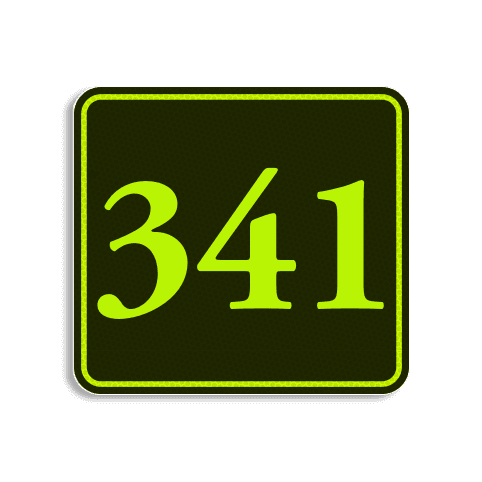 Huisnummerbord fluorescerend + reflecterend 119x109mm