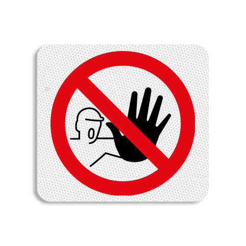 Vlak terreinbord 119x109mm - Pictogram Toegang verboden
