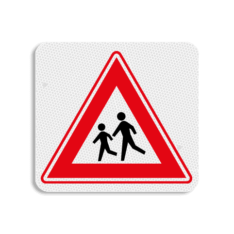 Vlak terreinbord 119x109mm - Pictogram Spelende kinderen