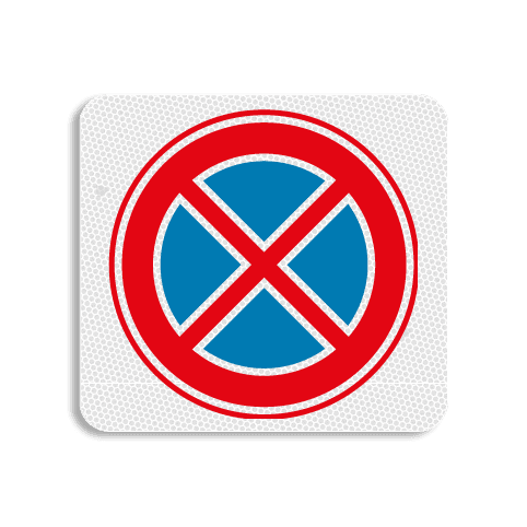Vlak terreinbord 119x109mm - Pictogram Stoppen verboden