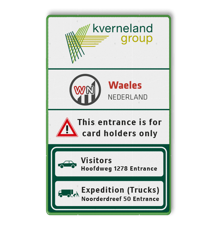 Informatie- routebord - Kverneland Groep - 1000x1600x28mm