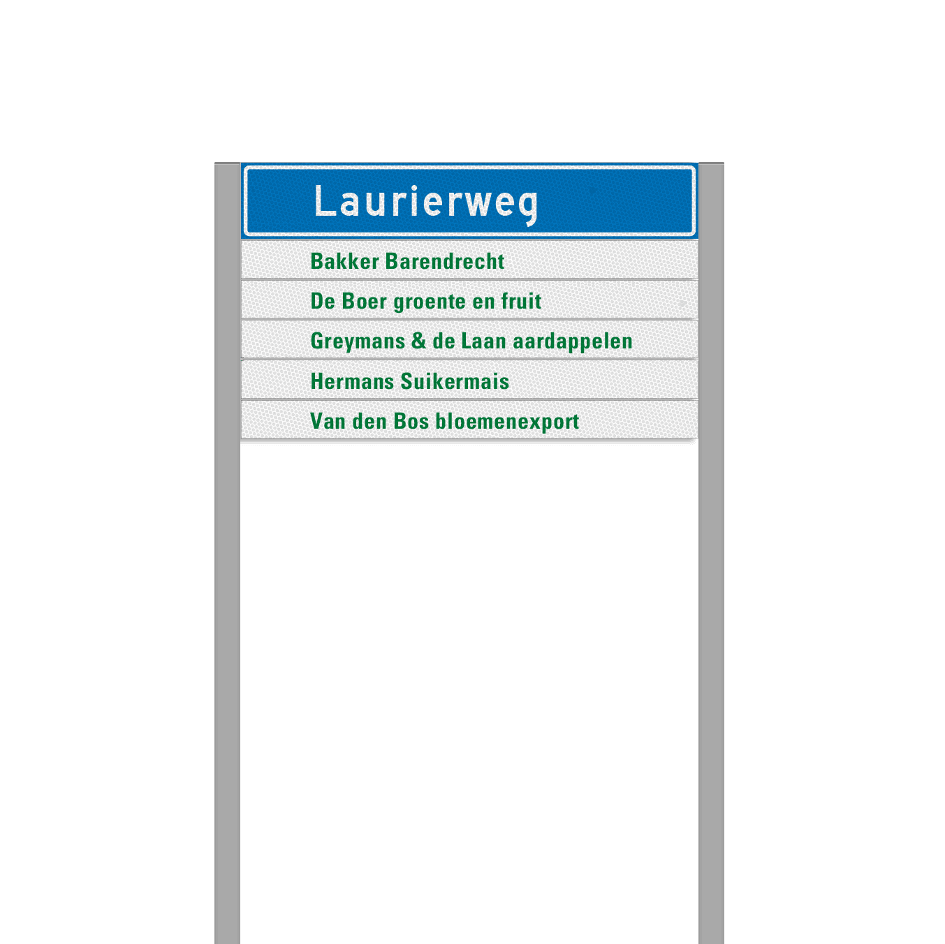 Industrieverwijzing TS10 aluminium - 1 straatnaam - 1200mm breed