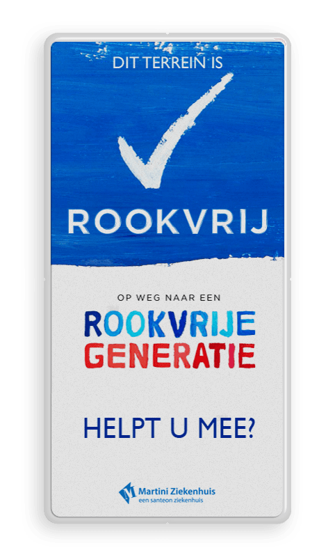 Informatiebord Rookvrij terrein met tekst en logo