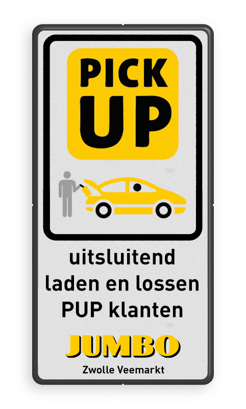 Informatiebord laden lossen PUP klanten JUMBO huisstijl