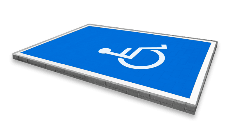 Marquage routier place de parking pour handicapés - bleu/blanc - 3000x6000mm