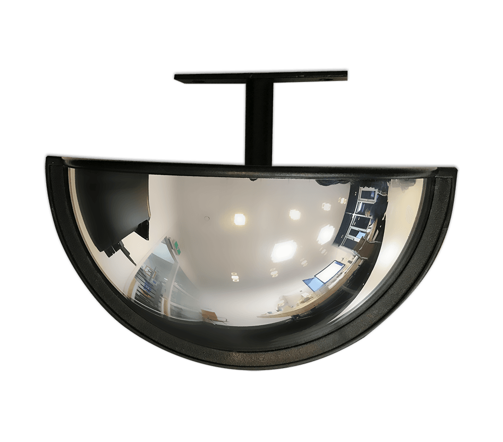 Miroir pour chariot élévateur en acrylique 180° avec support universel – 2 dimensions