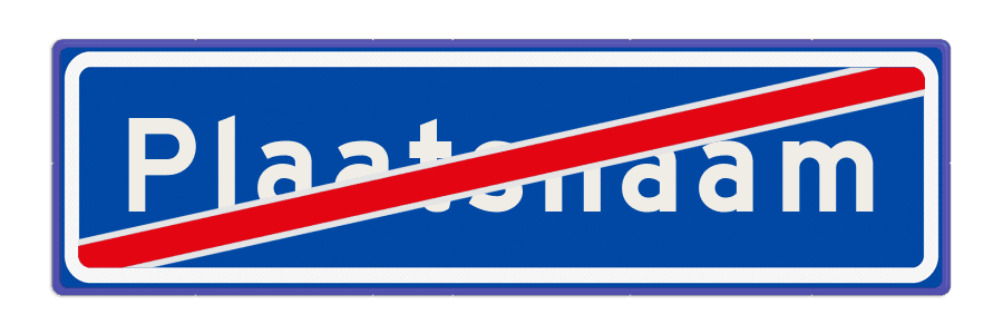 Plaatsnaambord 1240x340 mm RVV H02a (einde) - Einde bebouwde kom