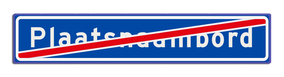 Plaatsnaambord 1840x340 mm RVV H02b (einde)